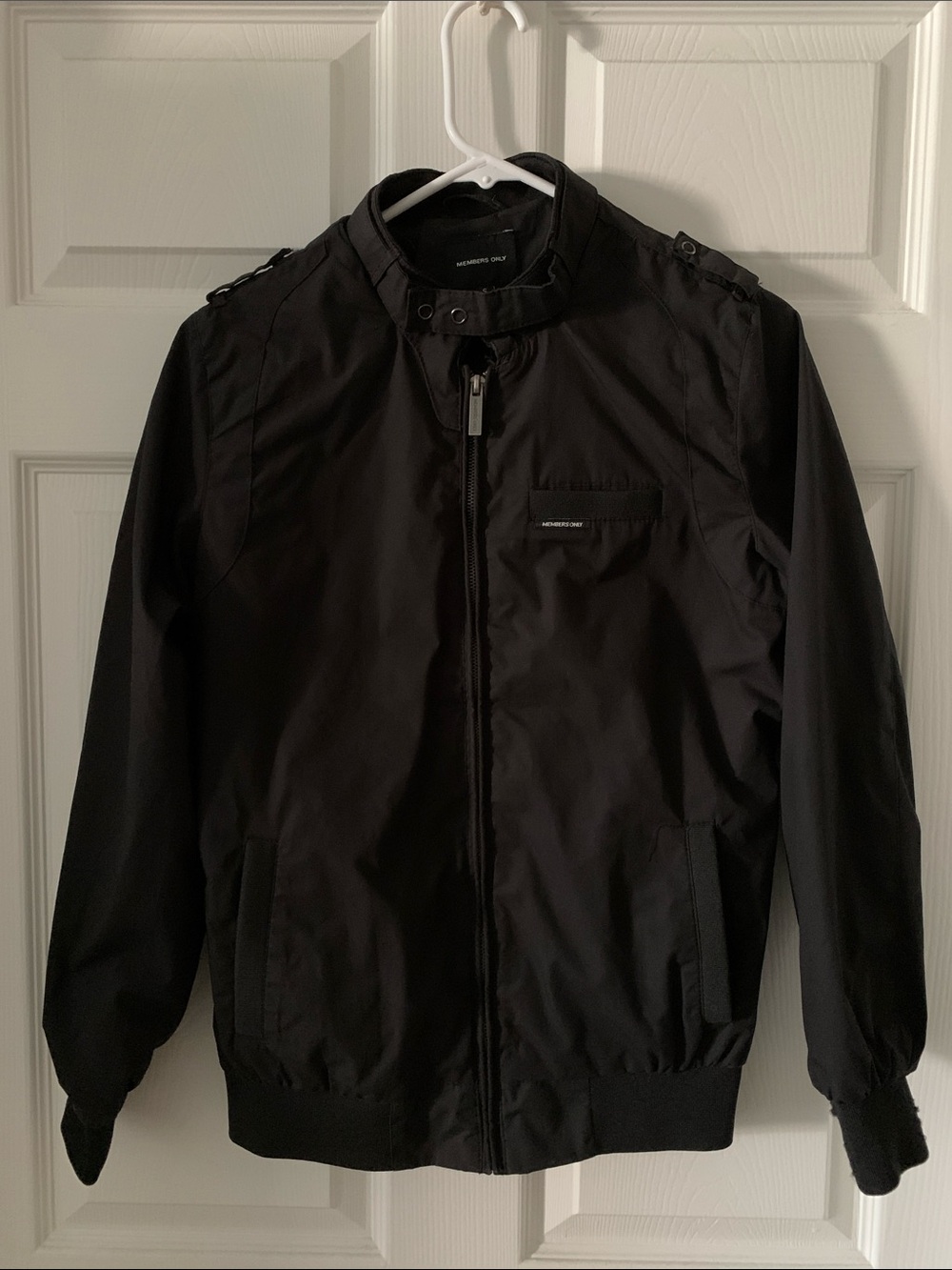 Members Only Womens Jacket Small Black Soft Shell Buckle Bomber Lightweight